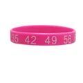 Durable pink silicone wristband with white digital numbers printed for party favors - Digital Printed Style / Rose Red