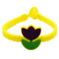 Braccialetto pasquale in silicone giallo con fiore di tulipano viola per regali di festa - Fantasia Tulipano Giallo (Stile 2)