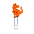 Simpatica graffetta segnalibro in PVC a forma di dinosauro arancione per bambini - Dinosauro Arancione (Stile 2)