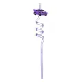 Close-up of a purple spiral straw featuring a cartoon racing car topper for party gifts. - Purple