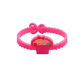 Braccialetto in silicone rosa vivace per Pasqua con ciondolo a forma di uovo colorato - Fantasia Cesto di Uova Rosa (Stile 10)