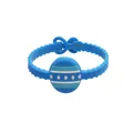 Bracciale in silicone blu con ciondolo a forma di uovo di Pasqua a strisce colorate - Fantasia Ciondolo Uovo Blu (Stile 7)
