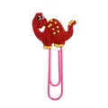 Roter Cartoon Dinosaurier PVC Büroklammer Lesezeichen mit pinkfarbenem Metallclip - Roter Brachiosaurus (Stil 12)
