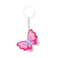 Dettaglio portachiavi a farfalla rosa in gomma morbida PVC con simpatico design animato - Stile Sfumato Rosa Viola (款式2)