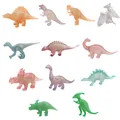 Kleurrijke glow-in-the-dark mini dinosaurus figuren set van doorschijnend plastic. - Lichtgevende Stijl / 12-delige Verpakking