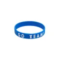 Blue silicone inspirational sports wristband with white GO TEAM! text for party favors - Blue Motivational Style
