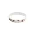 White silicone sports wristband featuring bold 'GAME TIME!' printed text design. - White Game Time Style