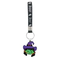Portachiavi in silicone di Halloween con strega verde e cinturino Boo! - Strega dal Viso Verde (Stile 1)