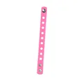 Soft pink silicone adjustable wristband with multi-hole design for party and events. - Solid Pink