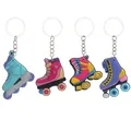 Four colorful cartoon PVC roller skate keychains, ideal as creative party favor gifts - Mixed Style