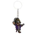 Portachiavi pirata in PVC con mantello viola e mano a uncino per decorazione borsa - modello 2 / Capitano Uncino