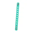 Mint green adjustable silicone wristband with multiple holes and metal snap buttons - Solid Mint Green