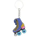 Retro purple and yellow PVC roller skate keychain charm for bags and party favors - Style 2 / Purple