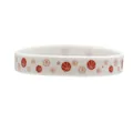 White silicone sports wristband featuring orange basketball and star pattern prints - White Stars Basketball