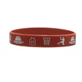Durable red silicone sports wristband featuring basketball graphics and jersey number 23 - Red Dunk Number 23