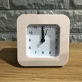 Minimalist square children's analog alarm clock in light pink matte finish for desk use - Pink