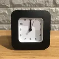 Minimalist black square analog desk alarm clock for student bedside table decor - Black