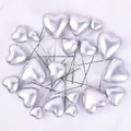 Decorative silver heart-shaped cake toppers in assorted sizes for birthday baking - Heart Shaped / 20 Pieces Set / Silver