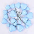 Pack of light blue foam heart cake topper sticks for birthday baking party decorations - Heart Shaped / 20 Pieces Set / Blue