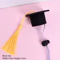 Mini pet graduation cap with adjustable strap, dimensions 5.5cm width and 3.3cm height. - Yellow Tassel