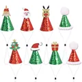 Close-up detail of eight varied glittery Christmas pet hats for small dogs and cats - Christmas Style / Set of 8