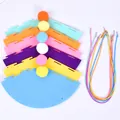 6-piece set of colorful DIY felt pet birthday hats with pom-poms and elastic bands - DIY Style / Set of 6 / DIY Hat 6 Pieces Set (Colorful Elastic Band)