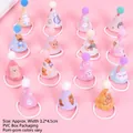 Close-up of 15 pieces of mini pet birthday hats with pom-poms for hamsters and lizards. - Style C / 15 Pcs Pack