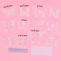 Set of 12 iridescent butterfly cake toppers with supporting sticks and glue dots - Style A (White) / Set of 12