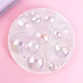Decorative iridescent holographic balls for cake toppers and party festive ornaments - Set of 12 / Clear