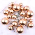 Macro view of 20 pieces metallic gold foam ball cake toppers for birthday decoration - 20 Pieces Set / Gold
