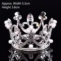 Elegant silver mini crown cake topper with pearls for wedding and birthday baking decoration - Silver Pearl Small Crown