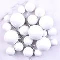 Detailed view of 20pcs white foam ball cake toppers in various sizes for baking - 20 Pieces Set / White