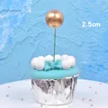 Elegant 2.5cm golden ball cake topper ornament for birthday party and baking dessert - Gold (2.5cm)
