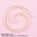 Elegant white 8mm pearl bead strand for cake decoration, 1 meter total length, cut to size - Fishing Line Pearl String / 8mm approx 1m