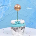 3cm golden ball cake topper for birthday party baking and dessert decoration - Gold (3cm)