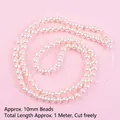 10mm diameter white faux pearl strand, 1 meter long for cake decoration and DIY crafts - Fishing Line Pearl String / 10mm approx 1m