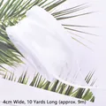 Detail shot of 4cm wide white fishtail gauze ribbon for floral and gift packaging decoration - 10 Yards (Approx. 9m) / White