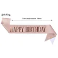 Glittering rose gold Happy Birthday sash for party decorations with metallic rose gold text - Birthday Sash / Rose Gold