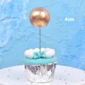 4cm bronze metallic ball cake topper decoration for birthday party cupcakes and desserts - Gold (4cm)