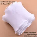 13cm wide white pleated stiff tulle ribbon roll for birthday cake decoration and DIY crafts - 20m Single Layer Edge (13cm Width)