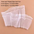 Detalle del borde de pastel de malla plisada blanca de tres capas para decoración - Borde Plisado de 3 Capas 6 Pulgadas