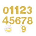 Set of gold glitter adhesive number stickers from zero to nine for DIY party hat decorations - Number Stickers / Gold