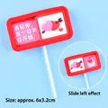 Detailed view of sliding heart cake topper showing 6x3.2cm dimensions and moving mechanism - Meeting You (Movable) / Approx 6x3.2cm
