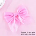 Close-up macro detail of a delicate pink mesh bow used for birthday cake decoration - Mesh Bow-knot (022) / Pink