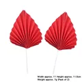 Elegant red retro paper folding fan cake toppers set of 2 for birthday party decoration - Small (2 Pieces) / Red