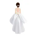 Elegant 3D white satin skirt goddess back view cake topper for Mother's Day decoration - Goddess Back White Dress