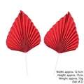 Set of 2 vintage red pleated paper fan cake toppers for birthday dessert decoration - Large (2 Pieces) / Red