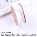 Gedetailleerd overzicht van 4cm wit organza lint met golvende randen voor geschenken - 10 Yards (ca. 9,1m) / Wit
