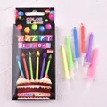 Set of 6 colorful flame birthday candles with holders for creative party cake decoration - Colorful Flame Candles / 6Pcs/Set