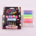 12-pack vibrant colored flame rainbow birthday candles with holders for party cake - Colorful Flame Candles / 12 Pieces